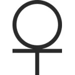 Ankh cross 3/4 Below Circle hieroglyph vector image