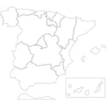 Vector image of map of Spanish regions