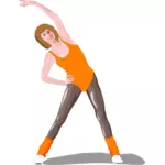 Woman in aerobics outfit vector image