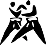 Vektor ClipArt-bilder av män i judo utgör