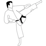 Stanowić wektor clipart człowieka w karate