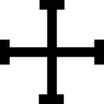 Cross of Jerusalem silhouette vector image
