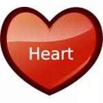 Ilustración vectorial de corazón rojo