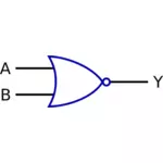 Logická funkce NOR vektorový obrázek