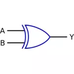 Fungsi logika eksklusif atau vektor ilustrasi