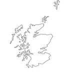 Carte de dessin vectoriel de l'Écosse