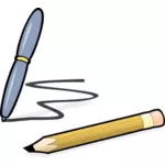 Graphite crayon et stylo vector illustration