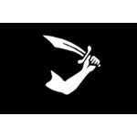 Pirate flag arm and sword vector image