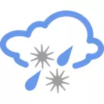 Lluvia tiempo símbolo vector de la imagen del hielo