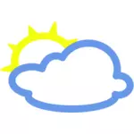 Nubes de luz con un sol tiempo símbolo vector de la imagen