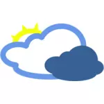 曇りで一部太陽天気シンボル ベクトル画像