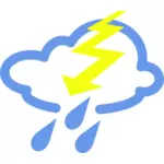 Hujan dan thunder cuaca simbol vektor gambar
