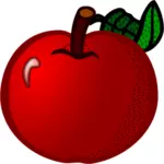 Fresh red apple line art vector clip art