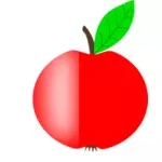 Grafika wektorowa czerwone jabłko z zielonych liści