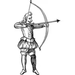 Arquero con arco y flecha