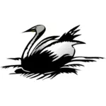 Line art vektorbild av swan