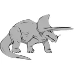 Dinosauro con il vettore di coda lunga