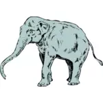 Vektor Klipart modré mladý slon