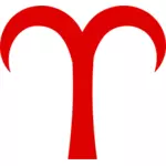 Símbolo de Áries vermelho