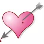 Vectorul miniaturi de inimă străpuns cu o săgeată