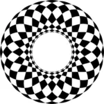 Black and white round frame