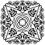 方形花卉设计矢量图像