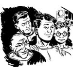 Fire cadettes fra fare i Deep Space vektor image