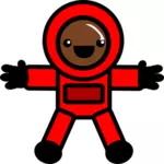 Astronot dalam setelan merah