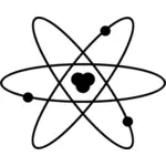 Immagine dello schema di un atomo in bianco e nero