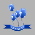 Födelsedag banner med ballonger vektorritning