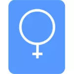 Dibujo de signo azul femenina moderna WC vectorial