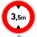 Векторное изображение нет доступа для автомобилей, чья высота превышает 3,5 метров дорожного знака