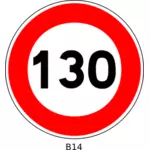 Vektör grafikleri 130 hız sınırlama trafik işareti