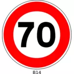 בתמונה וקטורית של 70 מהירות הגבלה תמרור