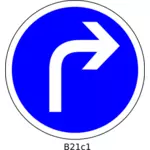 Dirección camino derecho único signo vector imagen