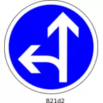 Grafika wektorowa kierunku prosto i po lewej stronie drogi znak