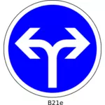 ימינה או שמאלה לכיוון הכביש בלבד סימן בתמונה וקטורית