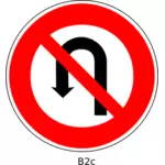 Vector graphics of no U-turn prohibitory traffic sign