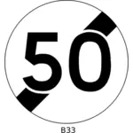 בתמונה וקטורית של 50 קמ ש מהמהירות המותרת מסתיים תמרור