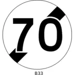 Vektor illustration av 70 mph hastighetsgräns slutar trafik skylt