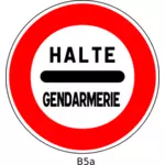 停止フランス国境警察交通標識のベクトル描画