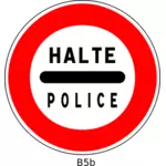 Grafika wektorowa przystanek granicy policji ruchu znak
