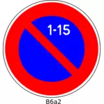 Vektorikuva pysäköinnistä, joka on kielletty 1.–15.