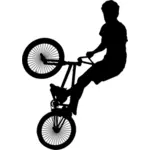 صورة ظلية حيلة الدراجة