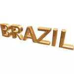 Cuvântul Brazilia în aur vector imagine
