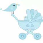Pájaro cuidando de su arte de clip de bebé