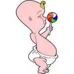 Baby med lollipop
