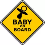 Bambino a bordo immagine vettoriale segno