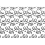 Background pattern with black and white flowers