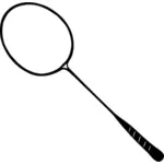Vector black and white image badminton racket